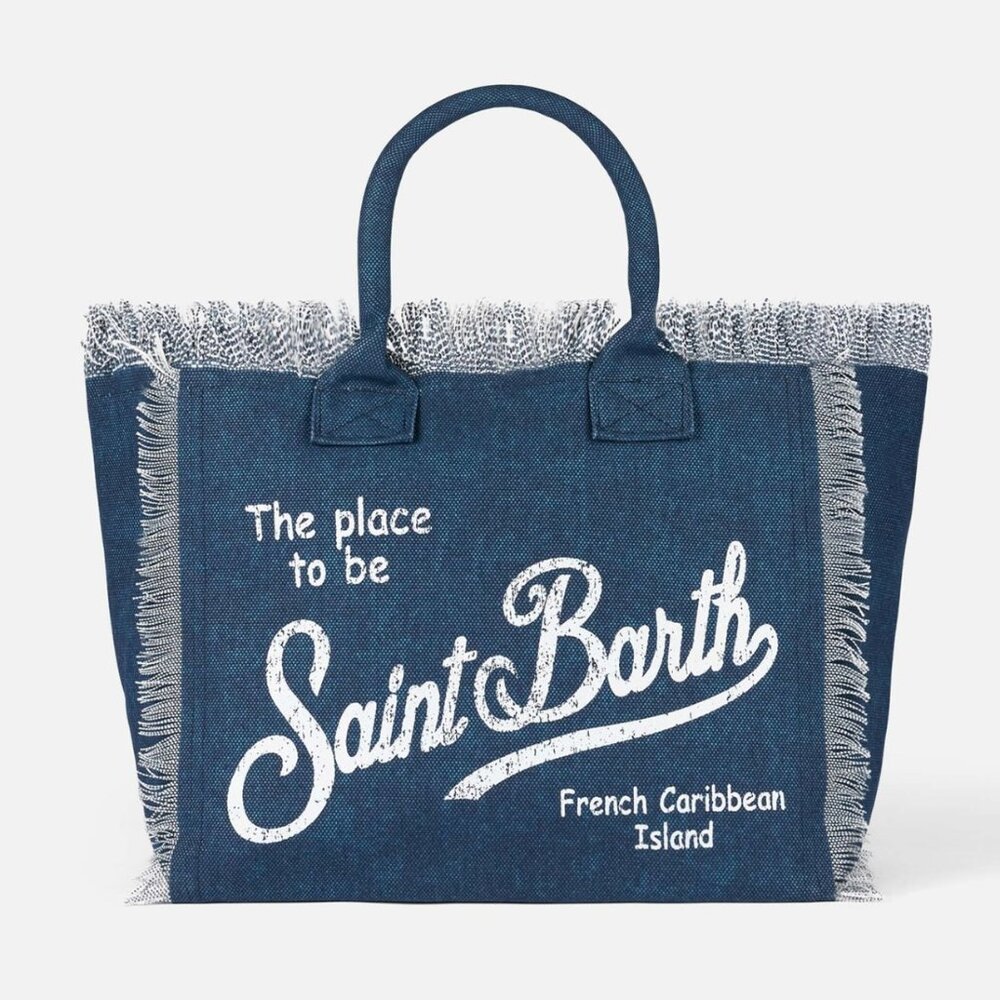 MC 2 Saint Barth - Indigo cotton canvas Vanity tote bag